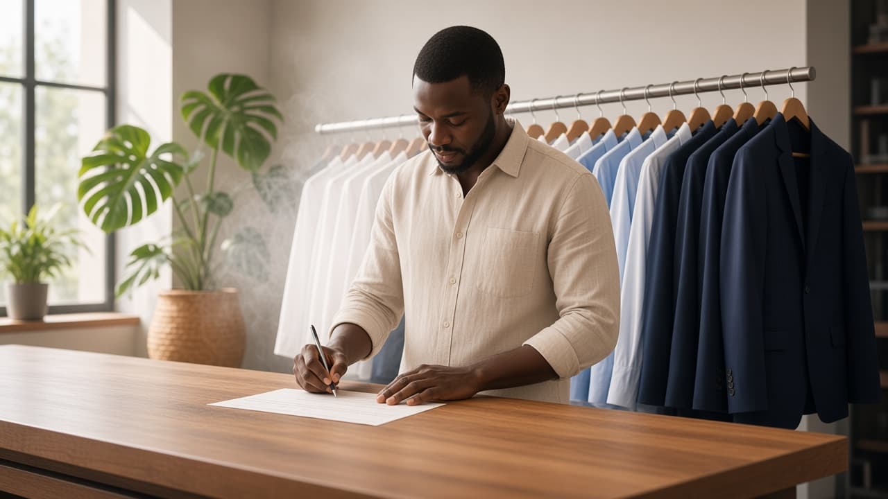 Réception et prise de commande dans un pressing